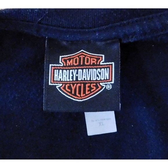 Harley Davidson Tee Shirt XL Black Bedford Texas V-Neck Short Sleeve Cotton - Picture 8 of 8